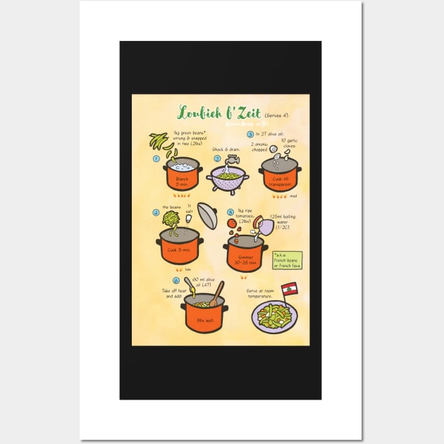 Recipe: Lebanese green beans in oil Wall Art by Cedarseed